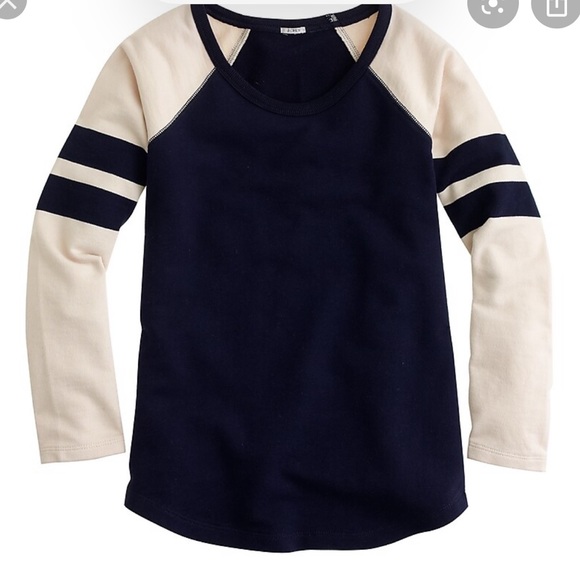 J. Crew Tops - J.Crew Stripe Sleeve Sweatshirt
